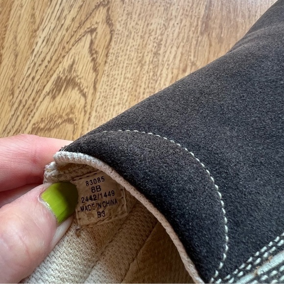 Lands' End  All Weather Black Cream and Tan Suede Slip on Moc Sneakers - Picture 9 of 9